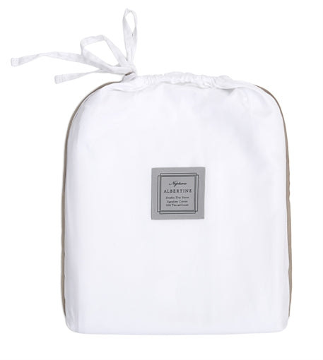 Albertine King Flat Sheet - Grey Oak