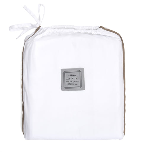 Albertine Super King Flat Sheet - Grey Oak