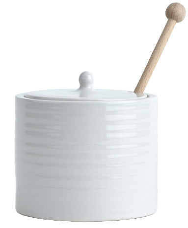 Lewes Pot with Wooden Drizzler - Grey