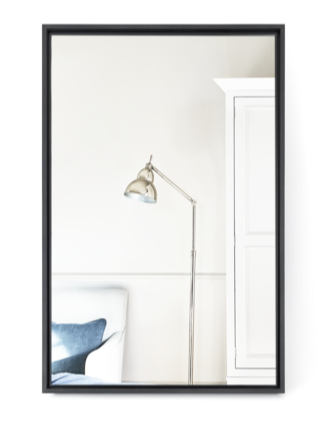 Carter 84 Rectangular Mirror - Black Steel- No Hanging Batten