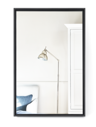 Carter 84 Rectangular Mirror - Black Steel- No Hanging Batten