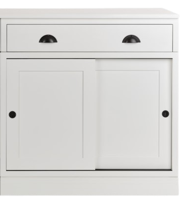 Chawton Tall Closed Sideboard - Single - Grey Oak