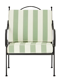 Cheltenham Sofa Armchair with Green Striped Cushions Set