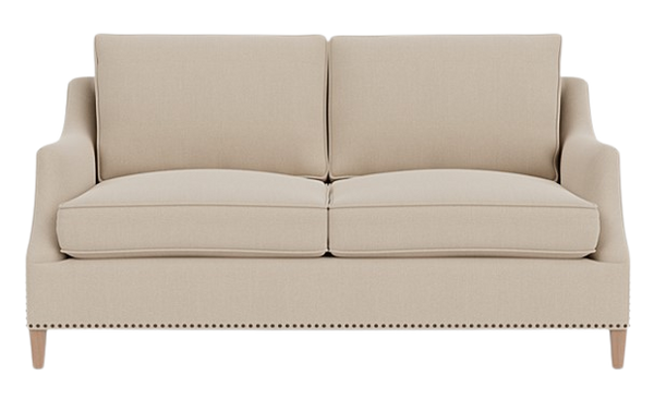 Eva Sofa Large - Heavyweight Linen Millet - Natural Oak Legs