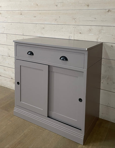 Chawton Tall Closed Sideboard - Single - Grey Oak