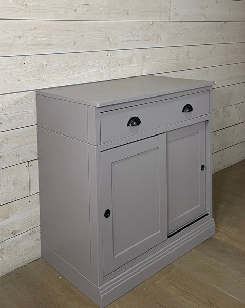 Chawton Tall Closed Sideboard - Single - Grey Oak