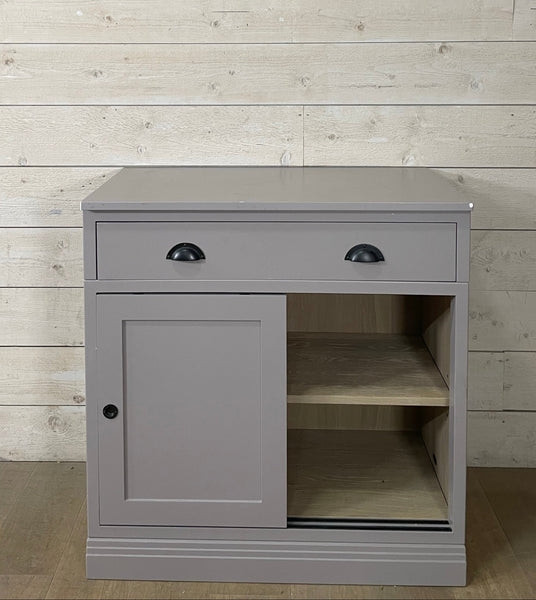 Chawton Tall Closed Sideboard - Single - Grey Oak