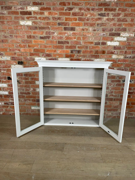 Suffolk 4ft Contemporary Glazed Dresser Top ONLY - Silver Birch