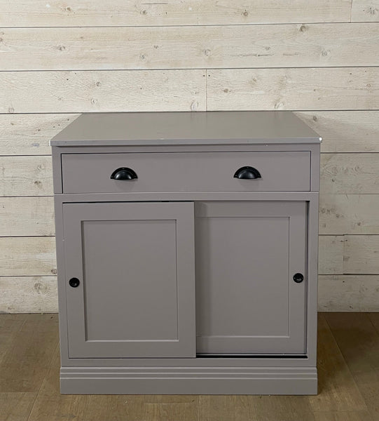 Chawton Tall Closed Sideboard - Single - Grey Oak