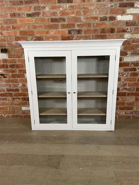Suffolk 4ft Contemporary Glazed Dresser Top ONLY - Silver Birch