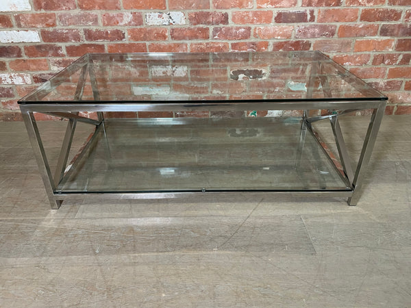 Manhattan 120 Rectangular Coffee Table - Metal & Glass