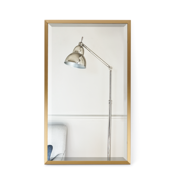 Keswick 85 x 50 Small Rectangular Mirror - Brushed Brass- No Hanging Batten