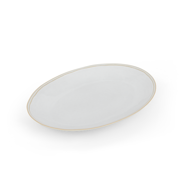 Clovelly Oval Platter - Reactive White