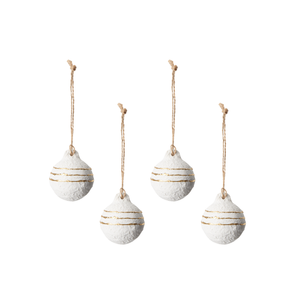 Eden Baubles - White - Set of 4