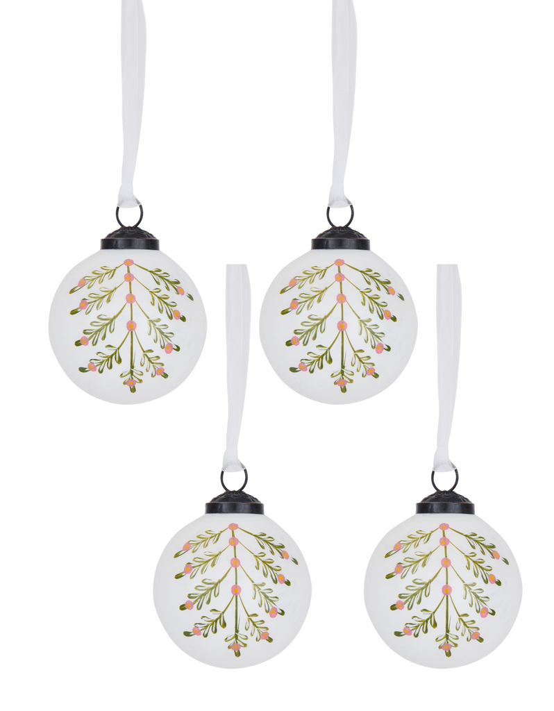 Merrivale Glass Bauble - Berry- Set of 4