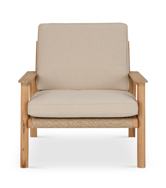 Kew Armchair with Natural Woven Cushions - Teak