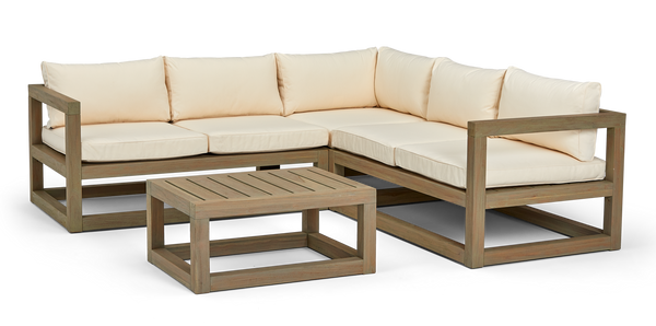 Pembrey Corner Sofa 6 Seater Natural Cushions & Pembrey Coffee Table SET