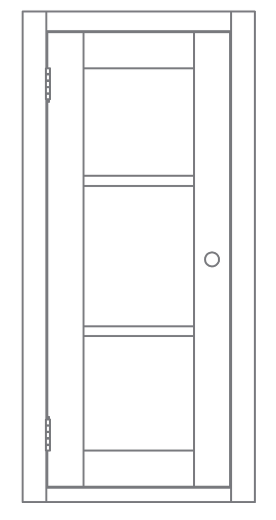 Suffolk 450 Tall 1 Door Glazed Wall Cabinet - Left-Driftwood