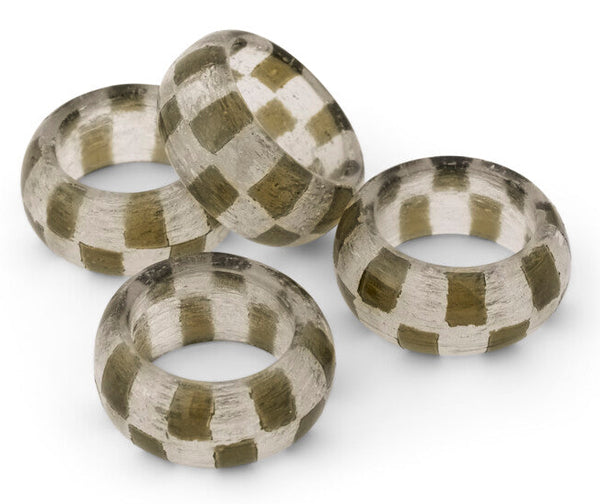 Carnaby Glass Check Napkin Ring - Set of 4