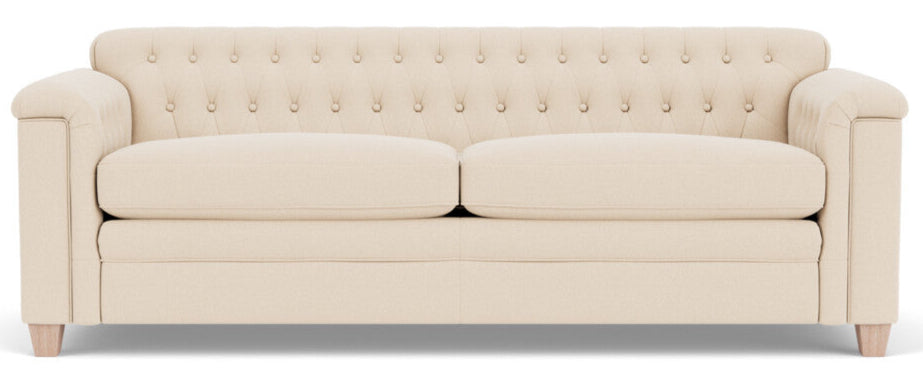 Lottie Sofa Grand - Heavyweight Linen Pale Oat - Natural Oak Legs