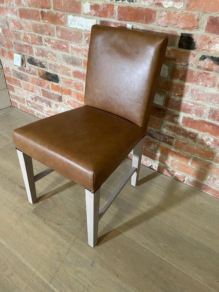Shoreditch Dining Chair - Barnaby Leather Saddle - PO Legs