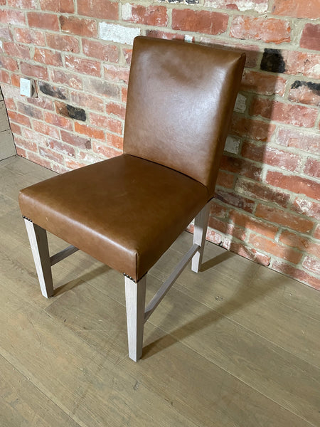 Shoreditch Dining Chair - Barnaby Leather Saddle - PO Legs