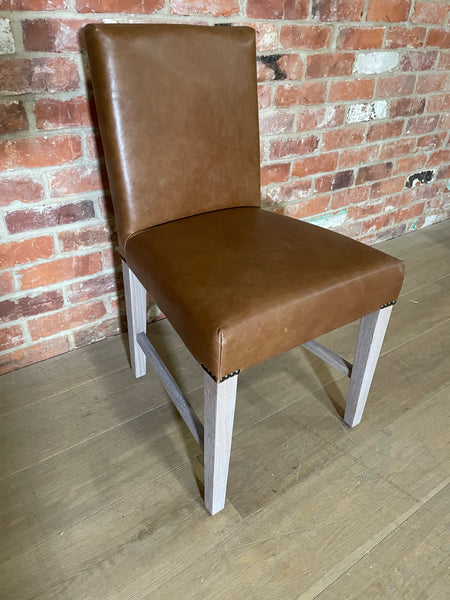 Shoreditch Dining Chair - Barnaby Leather Saddle - PO Legs