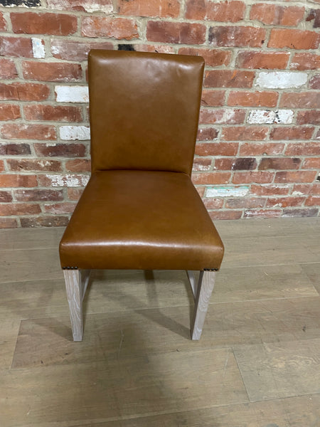 Shoreditch Dining Chair - Barnaby Leather Saddle - PO Legs