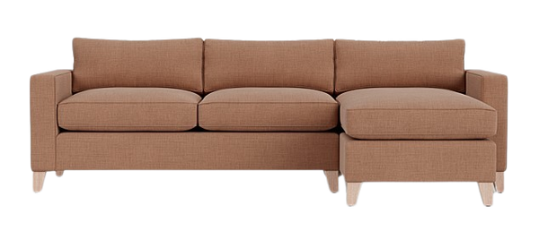 Shoreditch Sofa & Chaise - Right - Harry Apricot - PO Legs