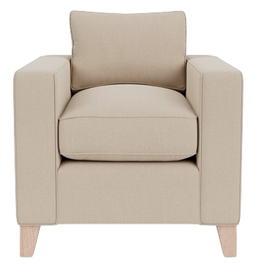 Shoreditch Armchair - Heavyweight Linen Millet - Vintage Oak Legs