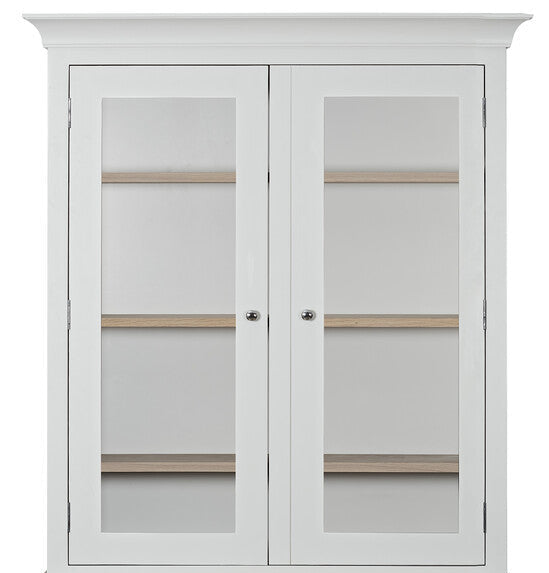 Suffolk 4ft Contemporary Glazed Dresser Top ONLY - Silver Birch