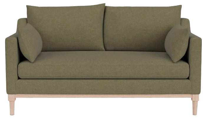 Eliza 2 Seater Sofa - Signature Linen Moss - Natural Oak Legs