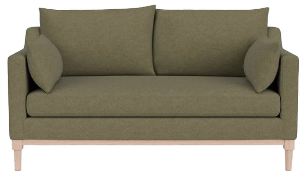 Eliza 2 Seater Sofa - Signature Linen Moss - Natural Oak Legs