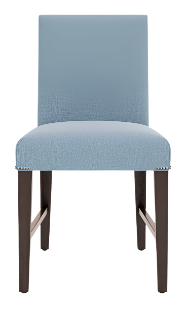 Shoreditch Dining Chair - Linara Flax Blue - Darkened Oak