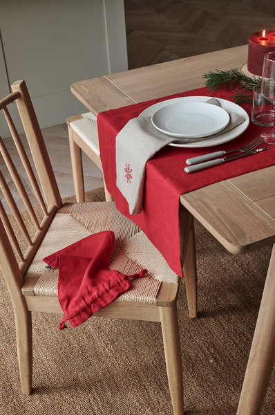 Emily Table Runner, Large - Cranberry