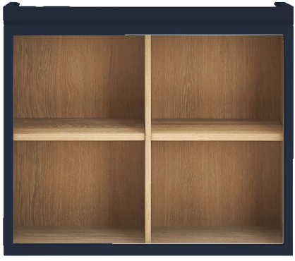 Chawton 71.5 Top Cabinet with 90cm Cornice - Open - Ink - Missing One Shelf