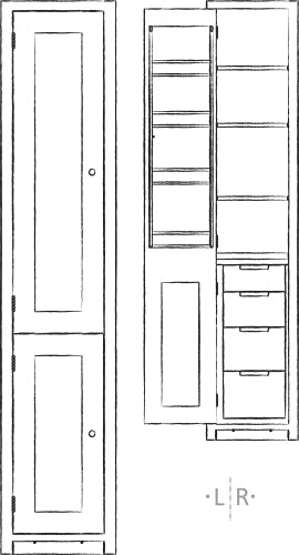 Suffolk 450 Full Height Shelf Cupboard - Left - Driftwood