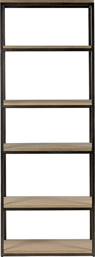 Carter 70 Bookcase - Black Steel & Dark Vintage Oak