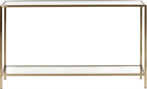 Keswick 140 Rectangular Console Table - Brushed Brass