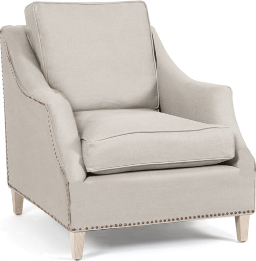 Eva Armchair - Heavyweight Linen Pale Oat - IN Oak Legs