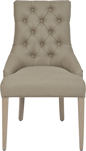 Henley Dining Chair - Heavyweight Linen Millet - Pale Oak