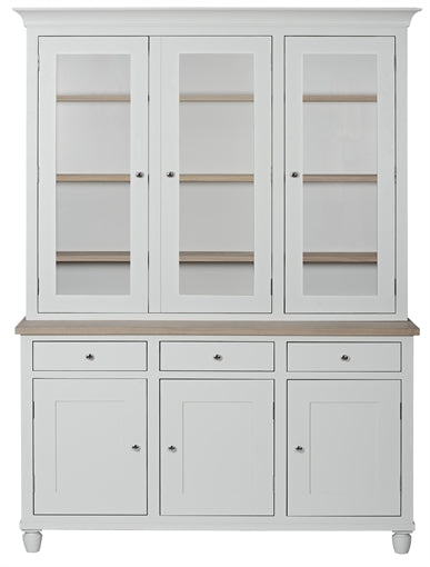 Suffolk 5ft Contemporary Glazed Dresser - Silver Birch