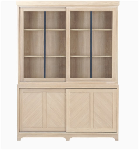Holborn 5ft Glazed Dresser - Natural