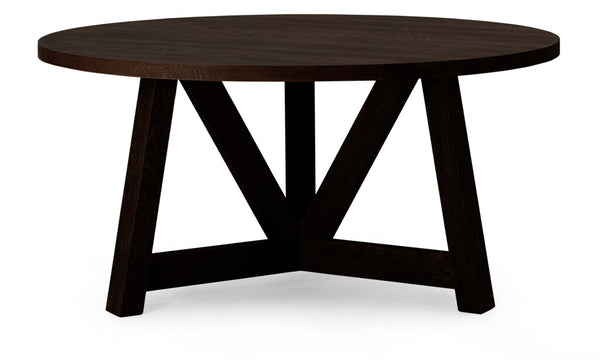 Arundel 6 Seater Round Dining Table, Ebony Oak