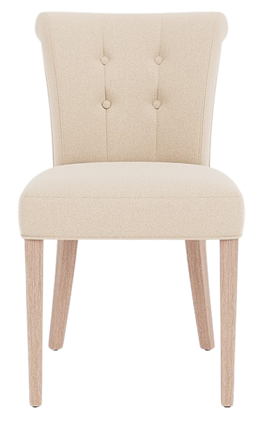 Calverston Dining Chair - Heavyweight Linen Pale Oat - Pale Oak