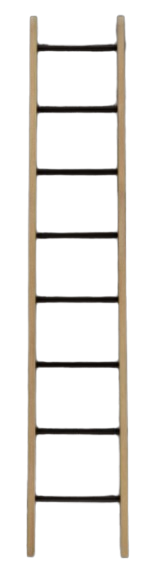 Chawton Tall Ladder (210cm)  - Dark Vintage Oak and Bronze