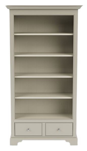 Chichester 3ft6 Full Height Bookcase - Driftwood Exterior, Shell Interior