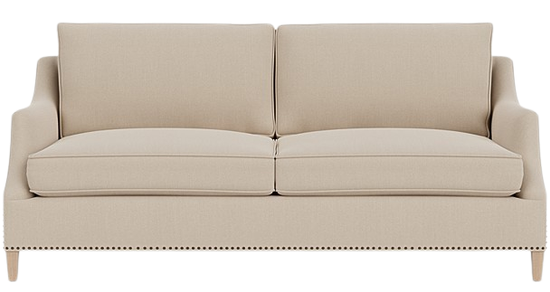 Eva 3 Seater Sofa - Heavyweight Linen Millet - Pale Oak Legs