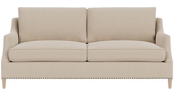 Eva 3 Seater Sofa - Heavyweight Linen Millet - Pale Oak Legs