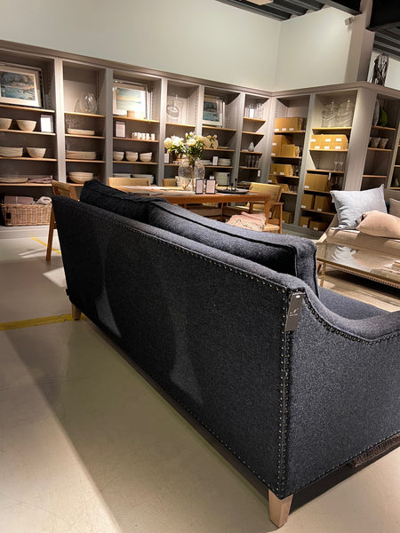 Eva Sofa Large - HARRIS TWEED Bilberry - Pale Oak Legs